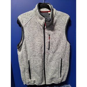 Orvis Vest Mens Medium Full Zip Pockets Mock Neck Lightweight Jacket Grey Gray